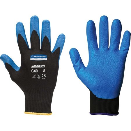 KLEENGUARD Gloves, Nitrile Coated, Large, 60PR/CT, Black/Blue, PK5 KCC40227CT